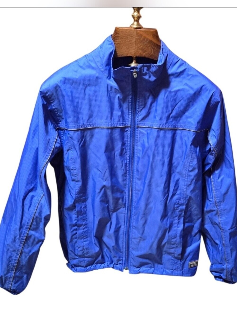 Vintage 90s LL Bean Womens Lightweight Blue Vented Windbreaker Jacket Size Large